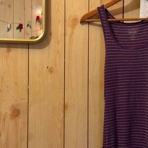 3 FOR $15 DEAL / Striped Purple Tank Pop Size Small Gold Stripes - PVBUNDLE